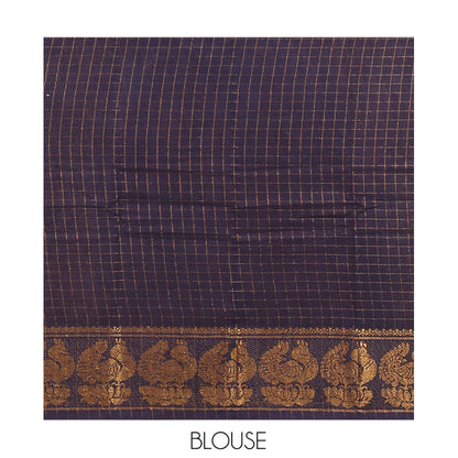 Pothys Violet Plain Sungudi Cotton Saree
