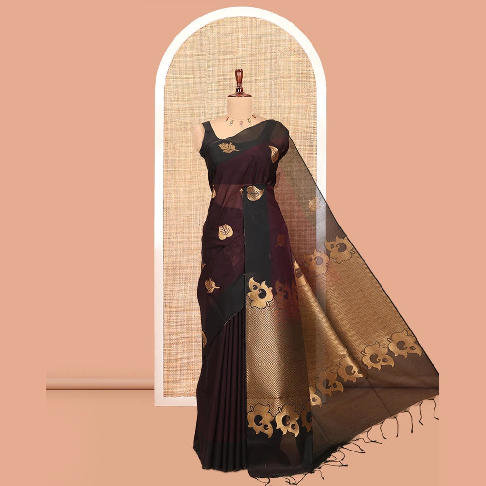 Pothys Purple Semi-Silk Cotton Saree