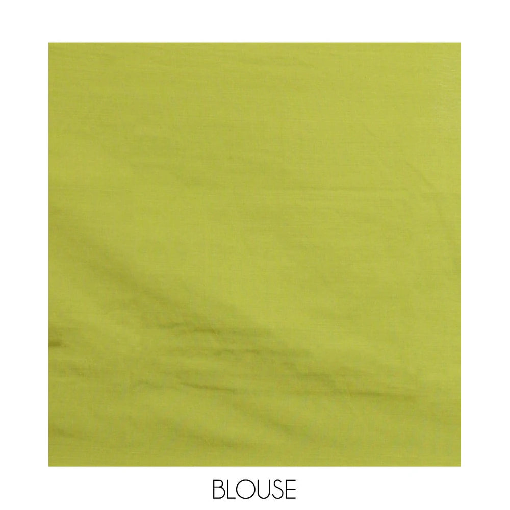 Pothys Borderless Olive Green Plain South Cotton Saree