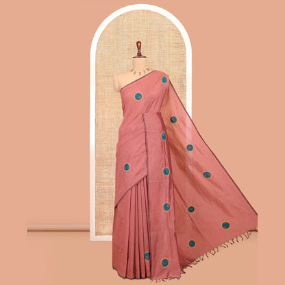 Pothys Borderless Onion Pink Plain South Cotton Saree