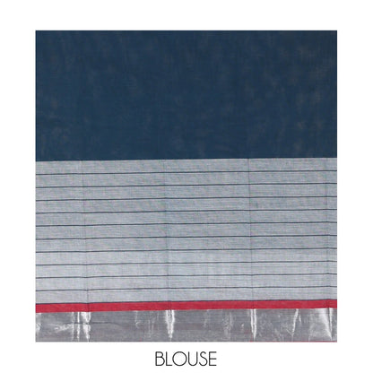 Pothys Grey Plain Handloom Mercerised Cotton Saree