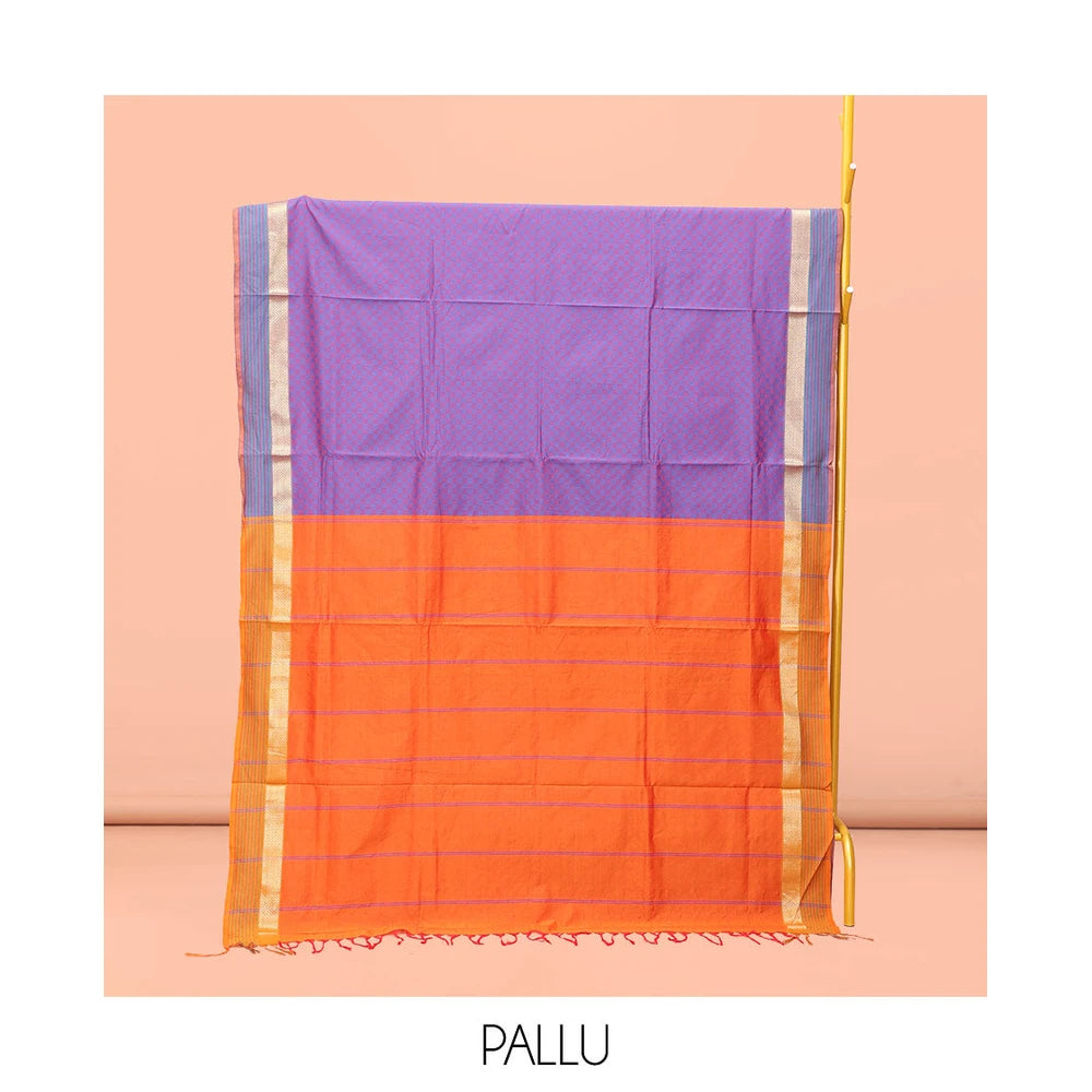 Pothys Lavender Poly Cotton Saree