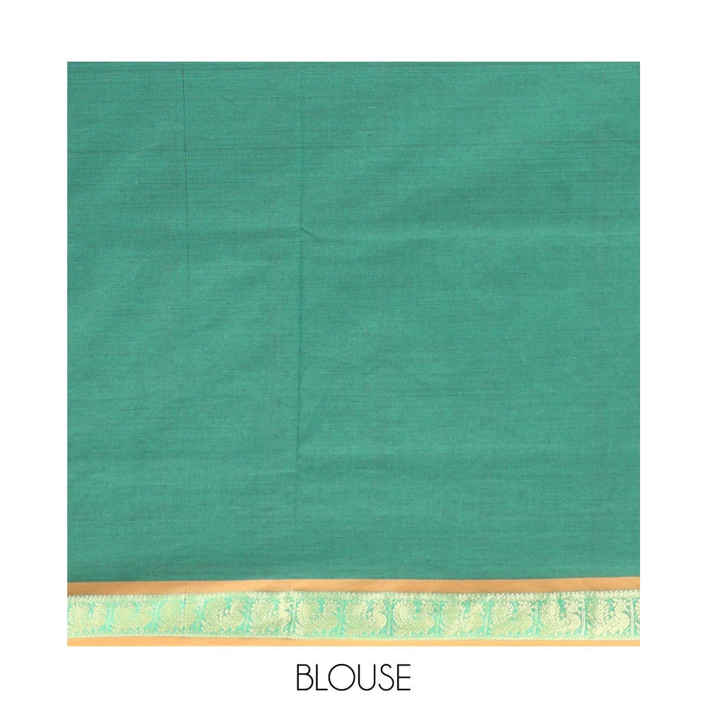 Pothys Pink Plain Poly Cotton Saree