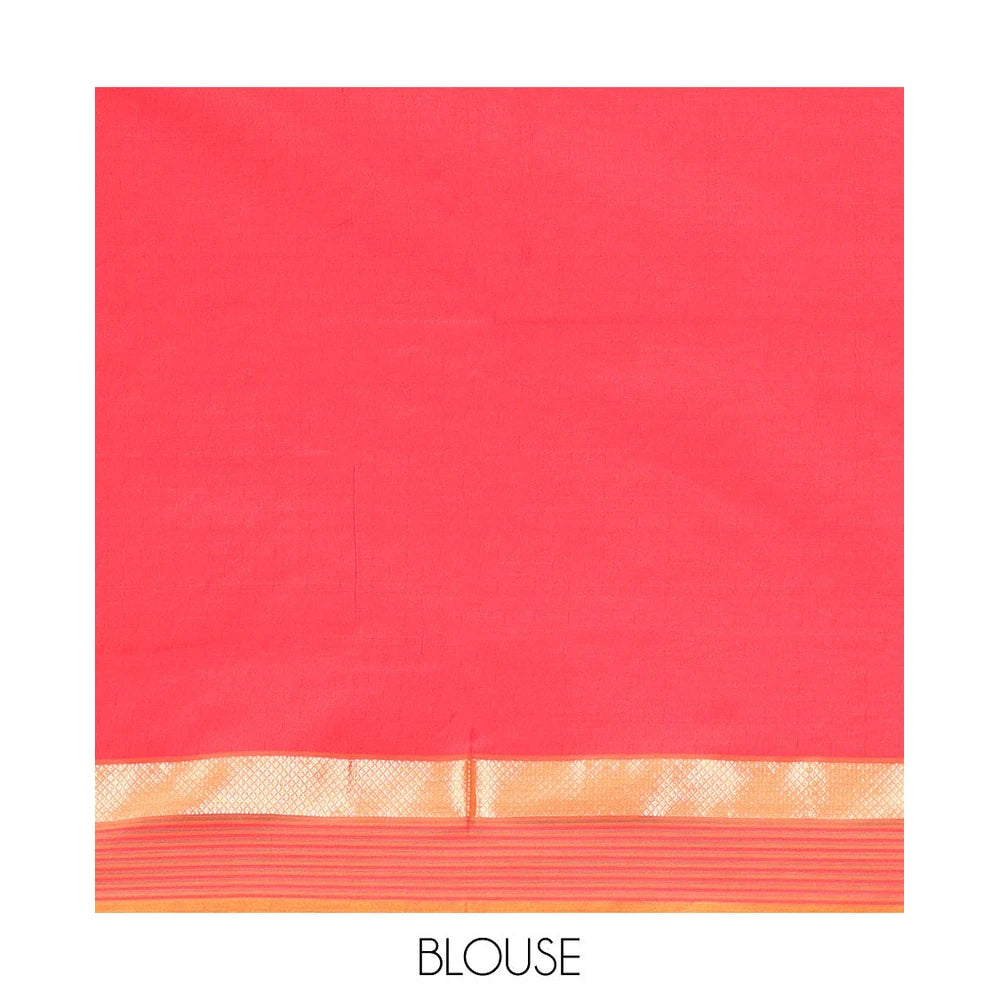 Pothys Blue Poly Cotton Saree