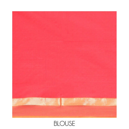 Pothys Blue Poly Cotton Saree