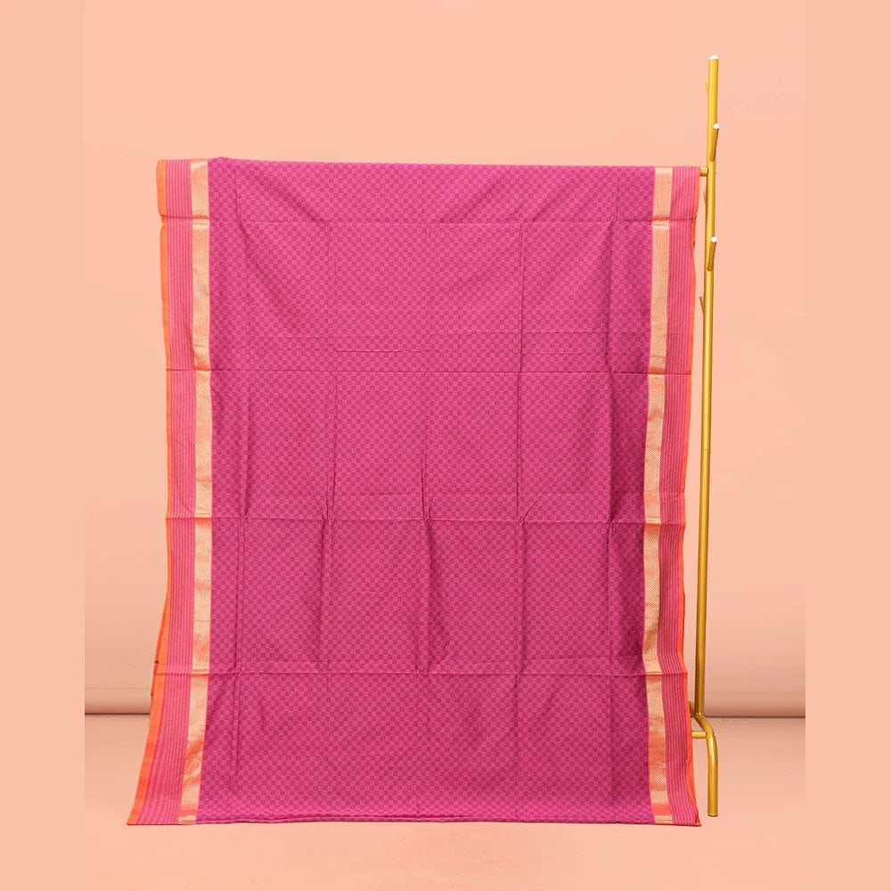 Pothys Pink Poly Cotton Saree