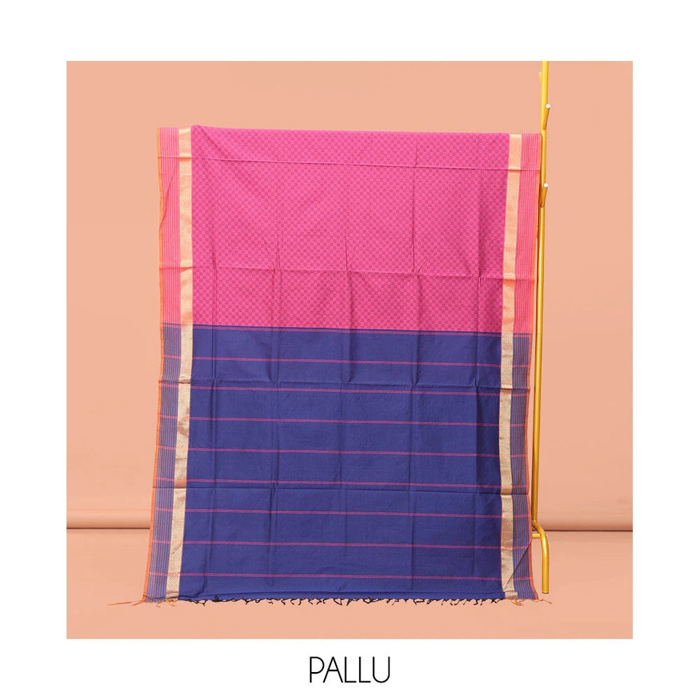 Pothys Pink Poly Cotton Saree