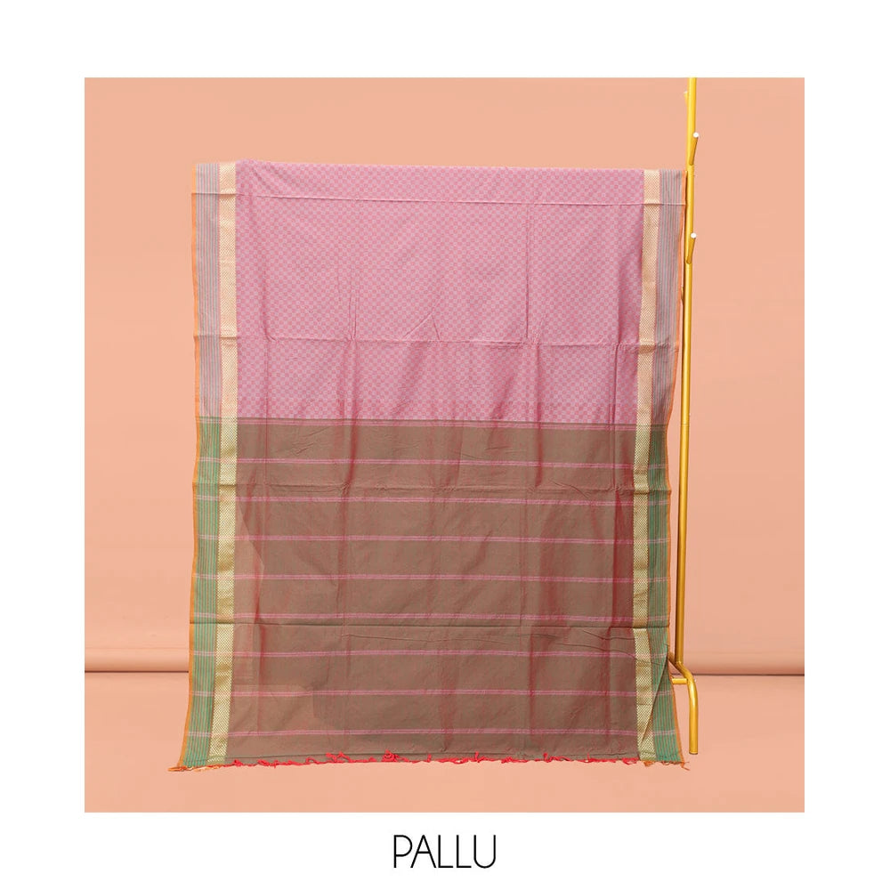 Pothys Pale Pink Poly Cotton Saree
