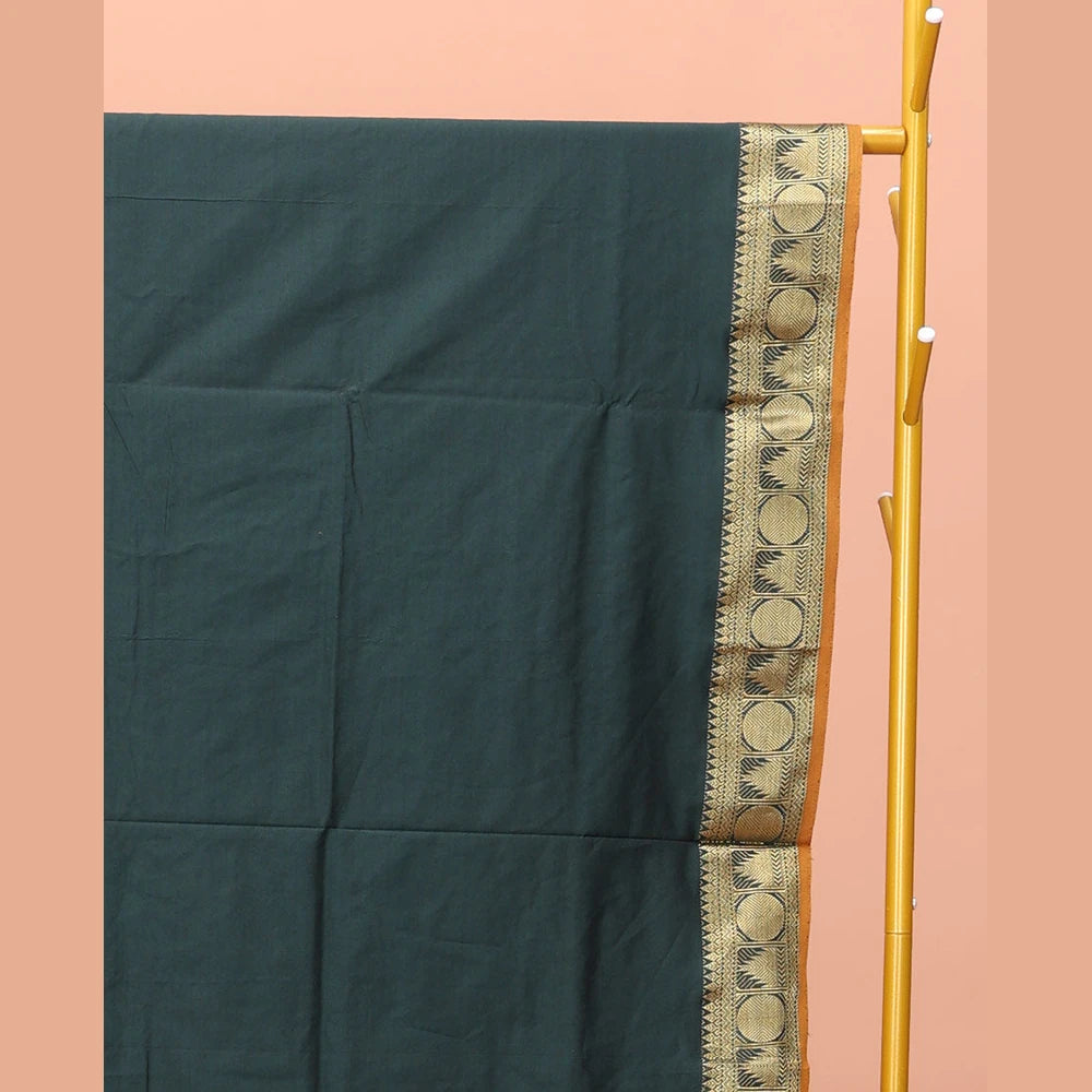 Pothys Green Plain Poly Cotton Saree