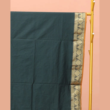 Pothys Green Plain Poly Cotton Saree