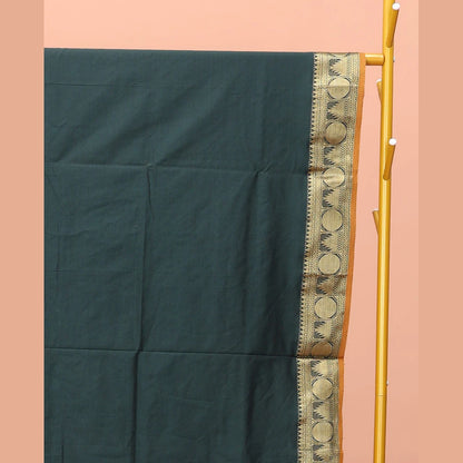 Pothys Green Plain Poly Cotton Saree