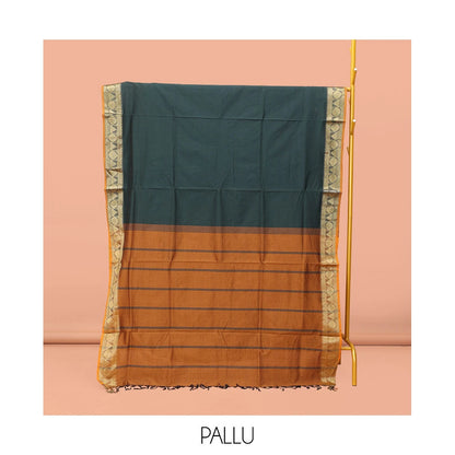 Pothys Green Plain Poly Cotton Saree