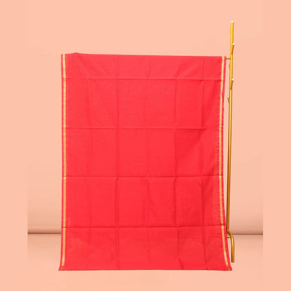 Pothys Red Plain Poly Cotton Saree