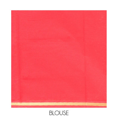Pothys Red Plain Poly Cotton Saree