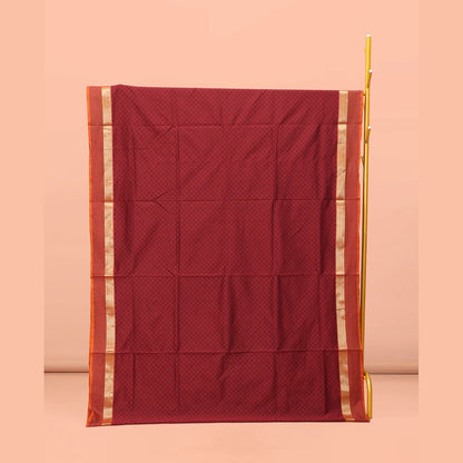 Pothys Red Poly Cotton Saree