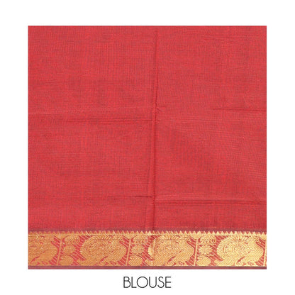 Pothys Grey Striped Poly Cotton Saree