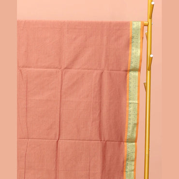 Pothys Peach Plain Poly Cotton Saree