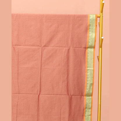 Pothys Peach Plain Poly Cotton Saree