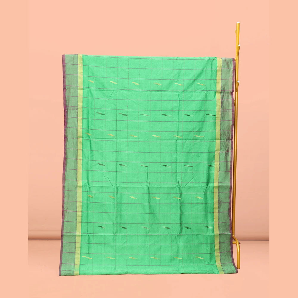 Pothys Green Poly Cotton Saree