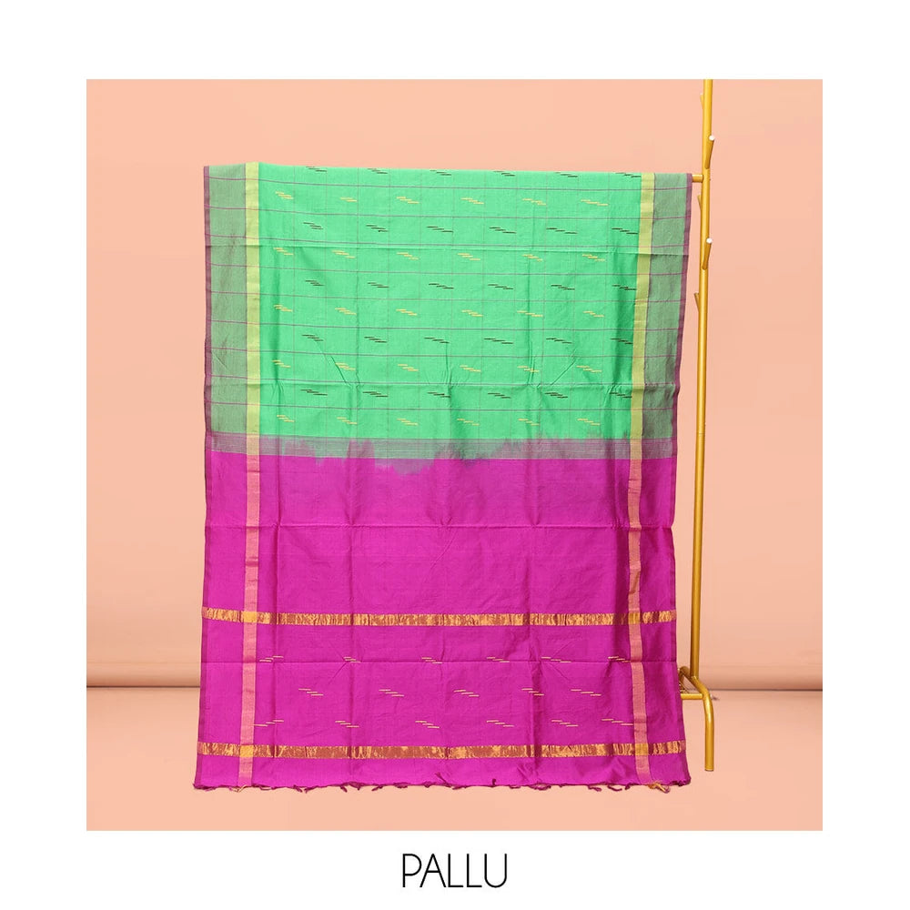 Pothys Green Poly Cotton Saree