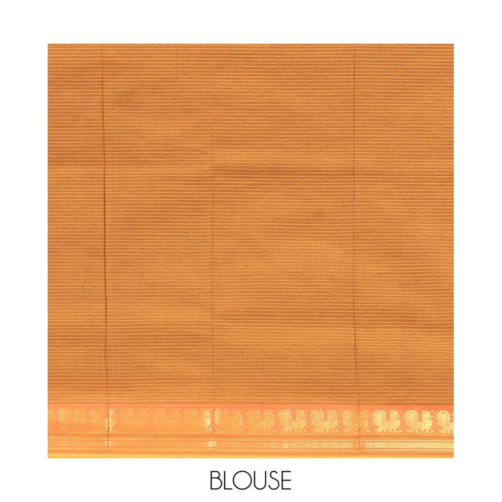 Pothys Pink Striped Poly Cotton Saree