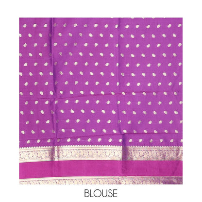 Pothys Blue zari buttas kanchi soft silk saree, contrast manga and peacock motifs woven rettai pettu border, ogee patterned pallu, and a zari design blouse