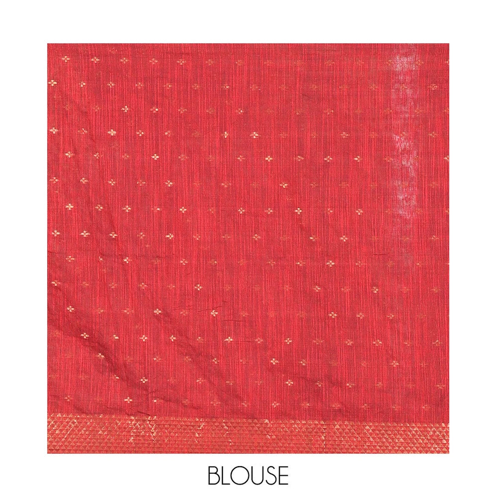 Pothys Khadi Mul Cotton Saree with Zari Buttas & Tissue Pallu