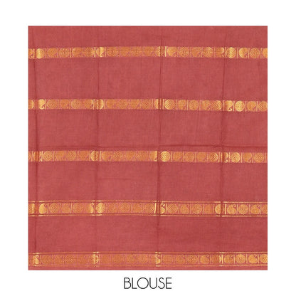 Pothys Maroon Sungudi Cotton Saree with Rettai Pettu Border