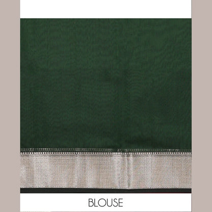 Pothys Green Maheshwari Cotton Saree with Meena Buttas