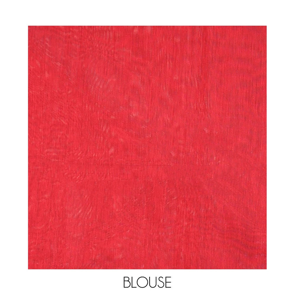 Pothys Red Semi-Silk Cotton Saree, Adorned with Zari Buttas All Over Its Body, a Subtle Border of Floral Designs, Grand Jaal Pallu, and Paired with a Matching Blouse