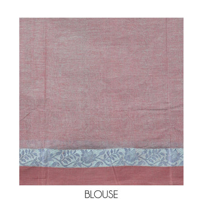 Pothys Brown Dual-Tone Bengal Cotton Saree with Floral Border