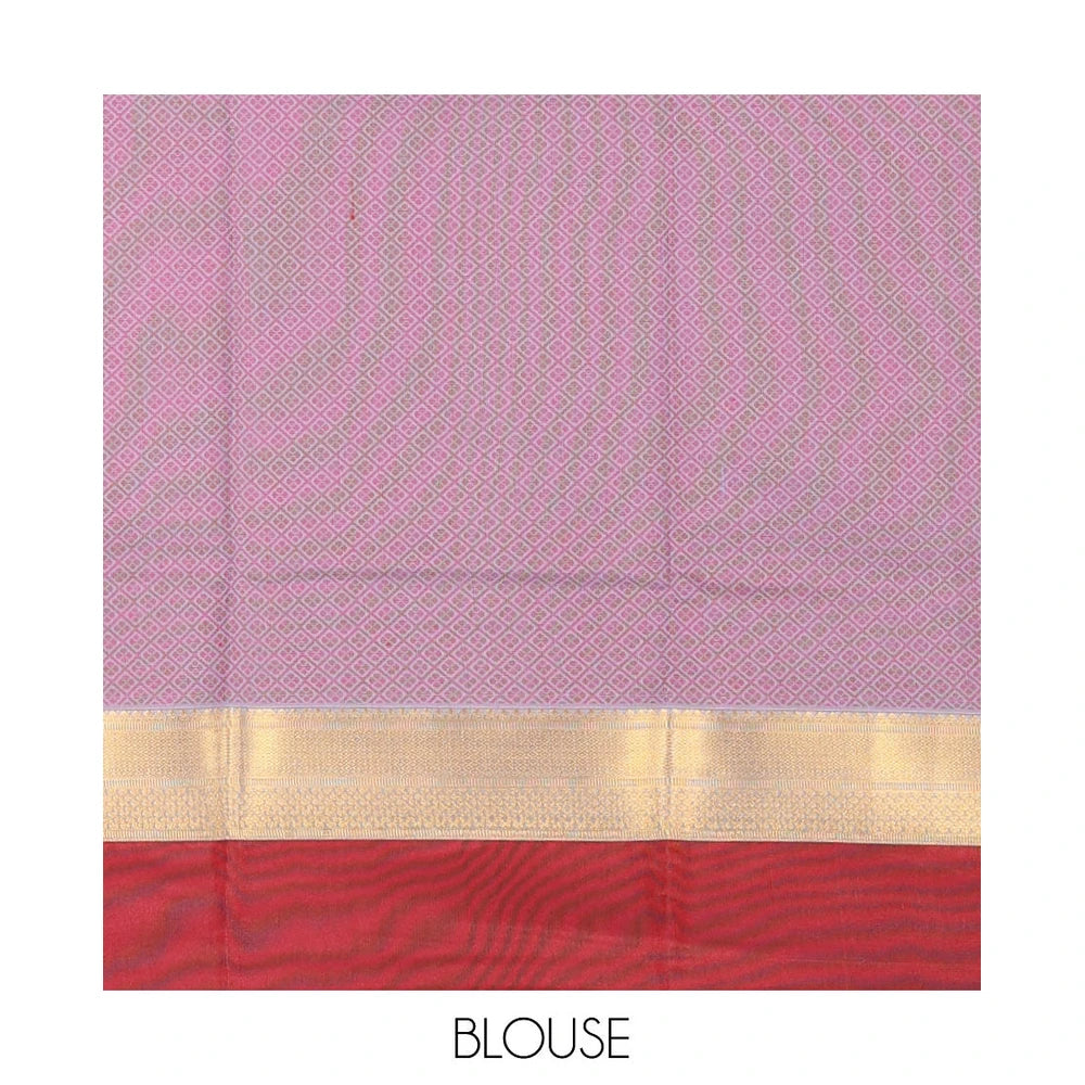 Pothys Grey Semi-Silk Cotton Saree with Buttas & Zari Border