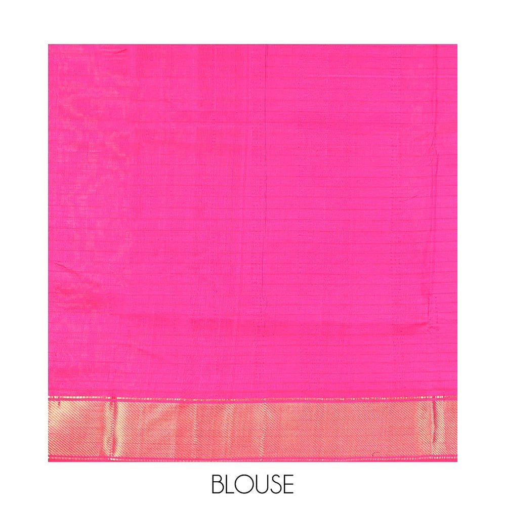Pothys Black Striped Poly Cotton Saree, Complemented by Contrast Zari Border, Zari Design Pallu, and Paired with a Contrast Blouse