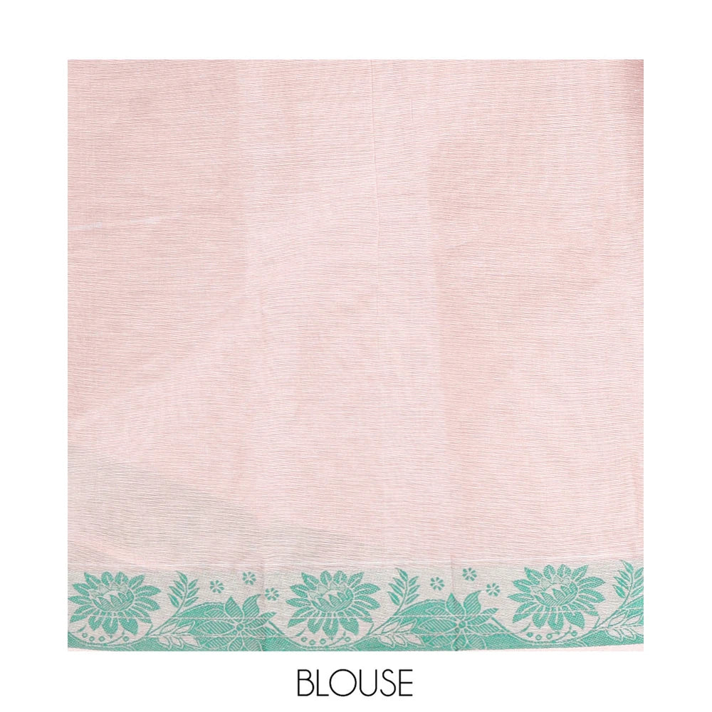 Pothys Grey Kanchi Cotton Saree, Adorned with Buttas All Over Its Body, Highlighted by a Self-Border, Pallu of Floral And Geometric Designs, and Paired with a Matching Blouse
