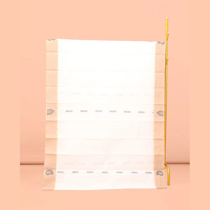 Pothys White Kanchi Cotton Saree, Crafted with Buttas All Over Its Body, a Complemented by Contrast Temple Border, Pallu of Tree Designs, and Paired with a Matching Blouse