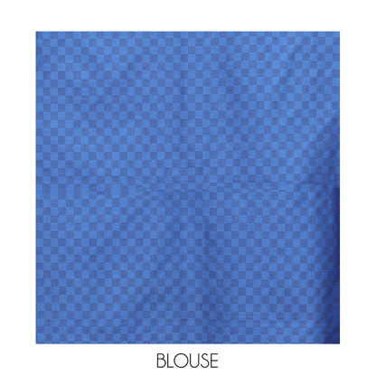 Pothys Brown Checked Polycotton Saree with Peacock-Eye Zari Border
