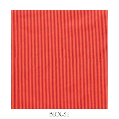 Pothys Multi-Color Poly Cotton Saree, Detailed with Micro-Checked Design on Its Body, Highlighted by a Self-Border, Striped Pallu, and Paired with a Contrast Blouse