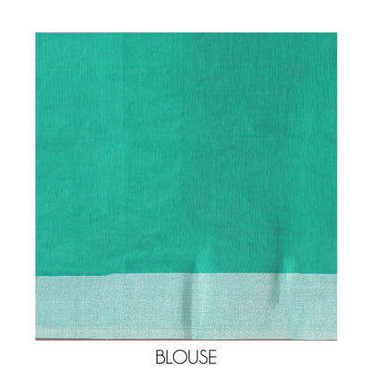 Pothys Green Semi-Silk Cotton Saree with Peacock Motifs