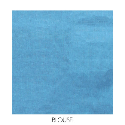Pothys Blue Plain Chettinad Cotton Saree, Complemented by a Contrast Traditional Zari Design Border, Pallu of Stripes, and Paired with a Matching Blouse