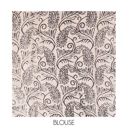 Pothys Black Machine-Printed Kalamkari Cotton Saree Features Human Motifs, a Piping Border, Pallu of Peacocks, and a Matching Blouse