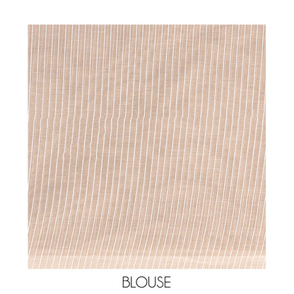Pothys Beige Jute Cotton Saree, Sparsely Sparkled with Round Motifs and Stripes, Striped Pallu, and a Contrast Blouse