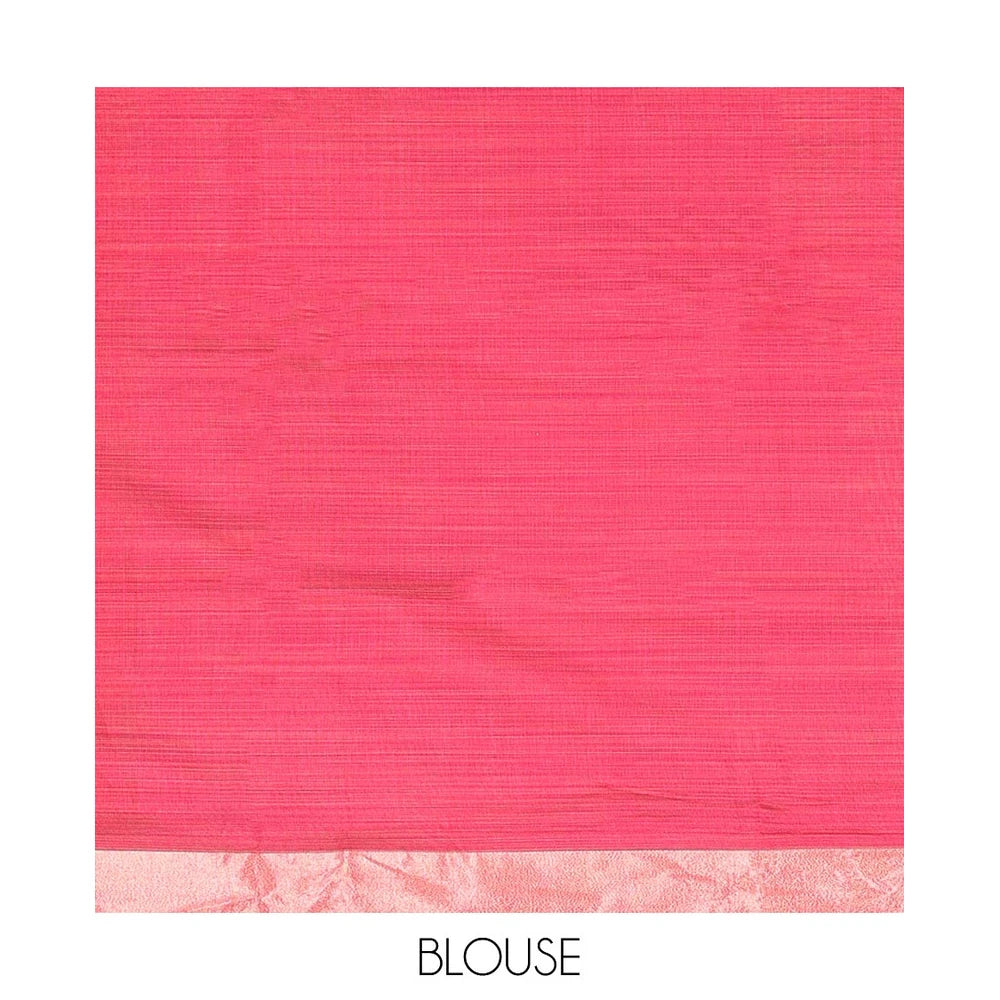 Pothys Sky Blue Semi-Silk Cotton Saree, Adorned with Warli Print, a Tissue Border, Contrast Warli Printed Pallu, and a Contrast Blouse
