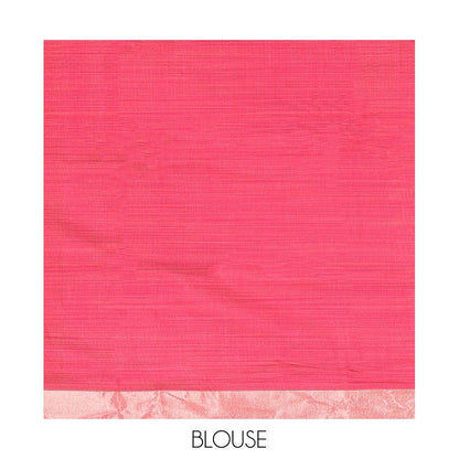 Pothys Sky Blue Semi-Silk Cotton Saree, Adorned with Warli Print, a Tissue Border, Contrast Warli Printed Pallu, and a Contrast Blouse