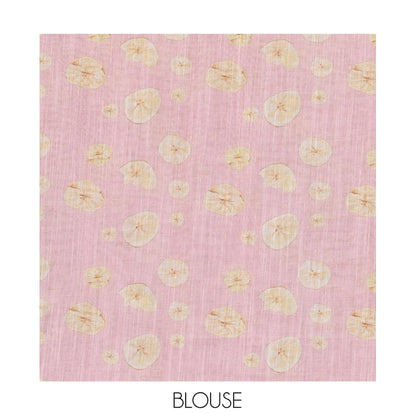 Pothys Borderless Light Pink Nentharanga Chips Printed Chanderi Cotton Saree, a Piping Border, Matching Blouse