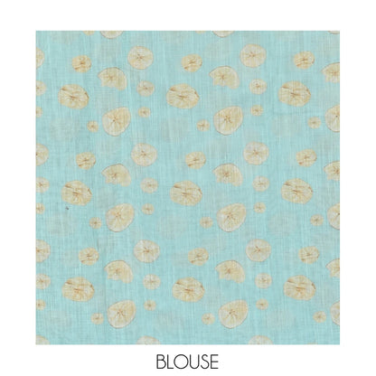 Pothys Borderless Sea Green Nentharanga Chips Printed Chanderi Cotton Saree, a Piping Border, Matching Blouse