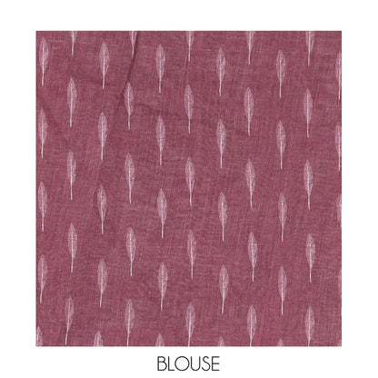 Pothys Wine Linen Cotton Saree Features Tree Print, a Zari Piping Border, and a Matching Blouse