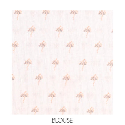 Pothys Borderless White-Brown Linen Cotton Saree, Elevated with Vertical Stripes, an Umbrella Print, and a Matching Blouse
