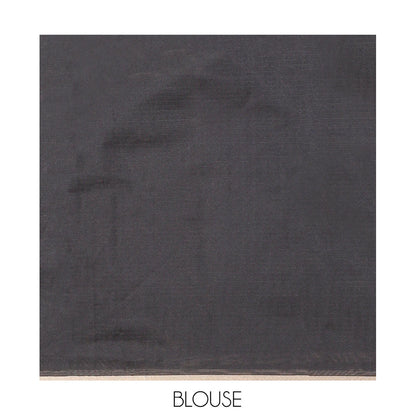 Pothys Black Kota Chex Saree, Adorned with Tree and Bird Print, a Piping Border, Pallu of Tree Motifs, and a Matching Blouse