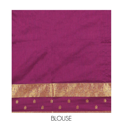 Pothys Wine Kalyani Cotton Saree, Delicately Woven with Buttas, a Traditional Zari Border, Grand Pallu, and a Matching Blouse