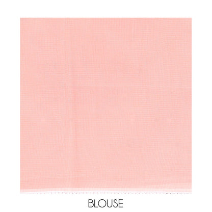 Pothys Pastel Pink Kota Doria Saree, Delicately Woven with Butterfly Buttas, a Lace Border, a Matching Blouse